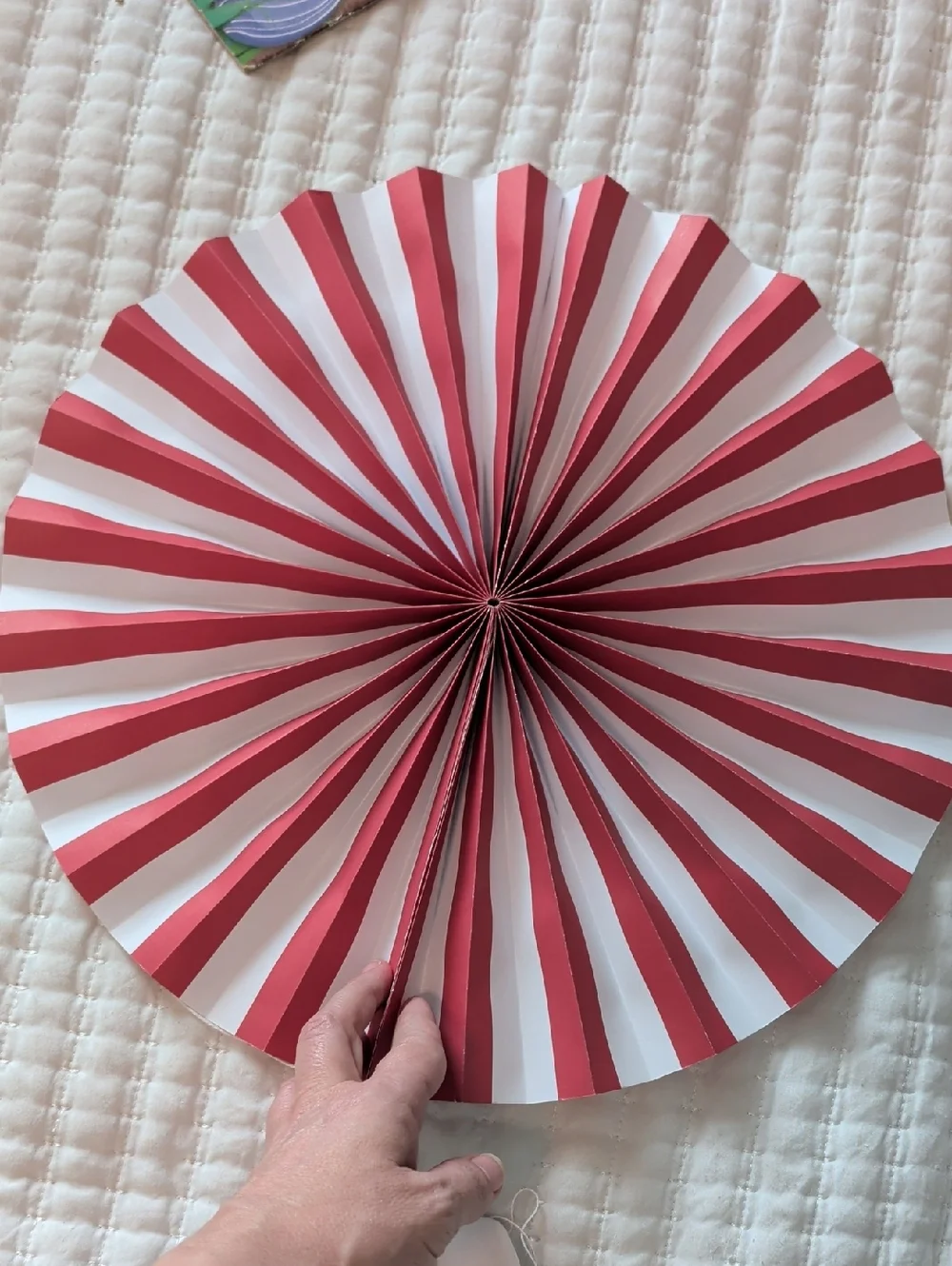 Red White and Blue Starburst Paper Fan Decoration set of 10